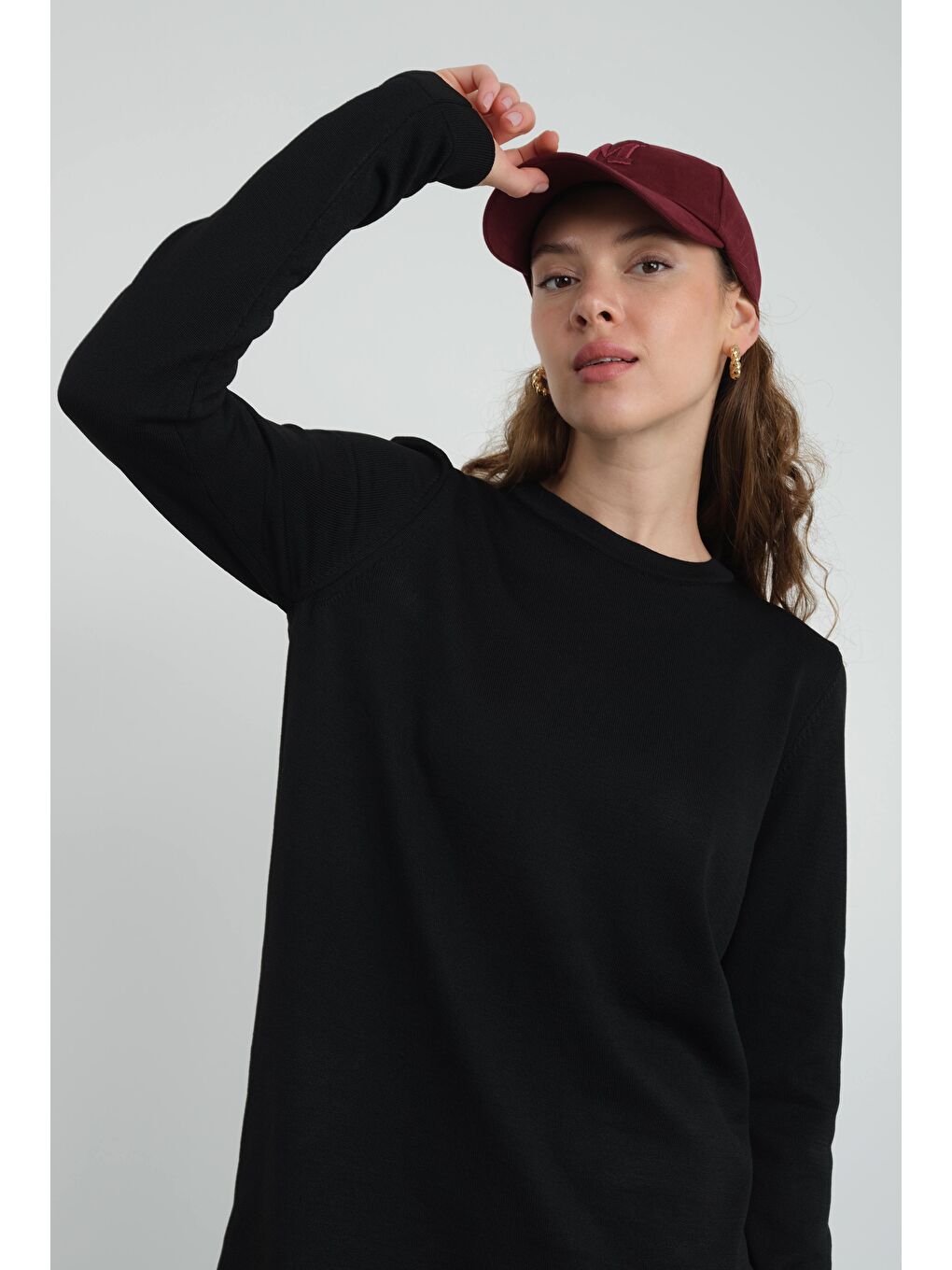 Basic Bisiklet Yaka Triko Siyah-3