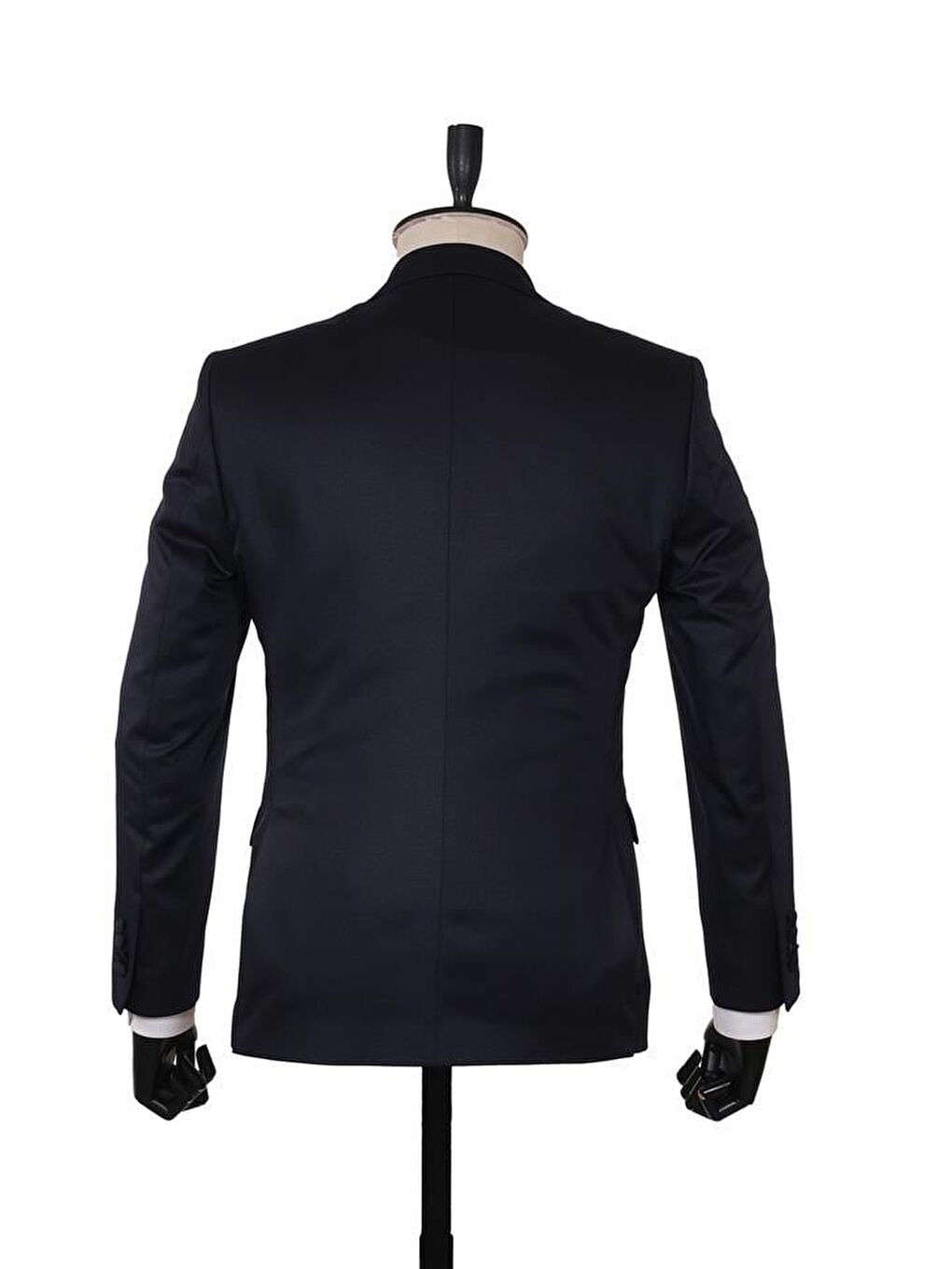 Koyu Lacivert Armürlü Mono Yaka Astarlı Yelekli 6 Drop Slim Fit Smokin Damatlık 1001215300-2