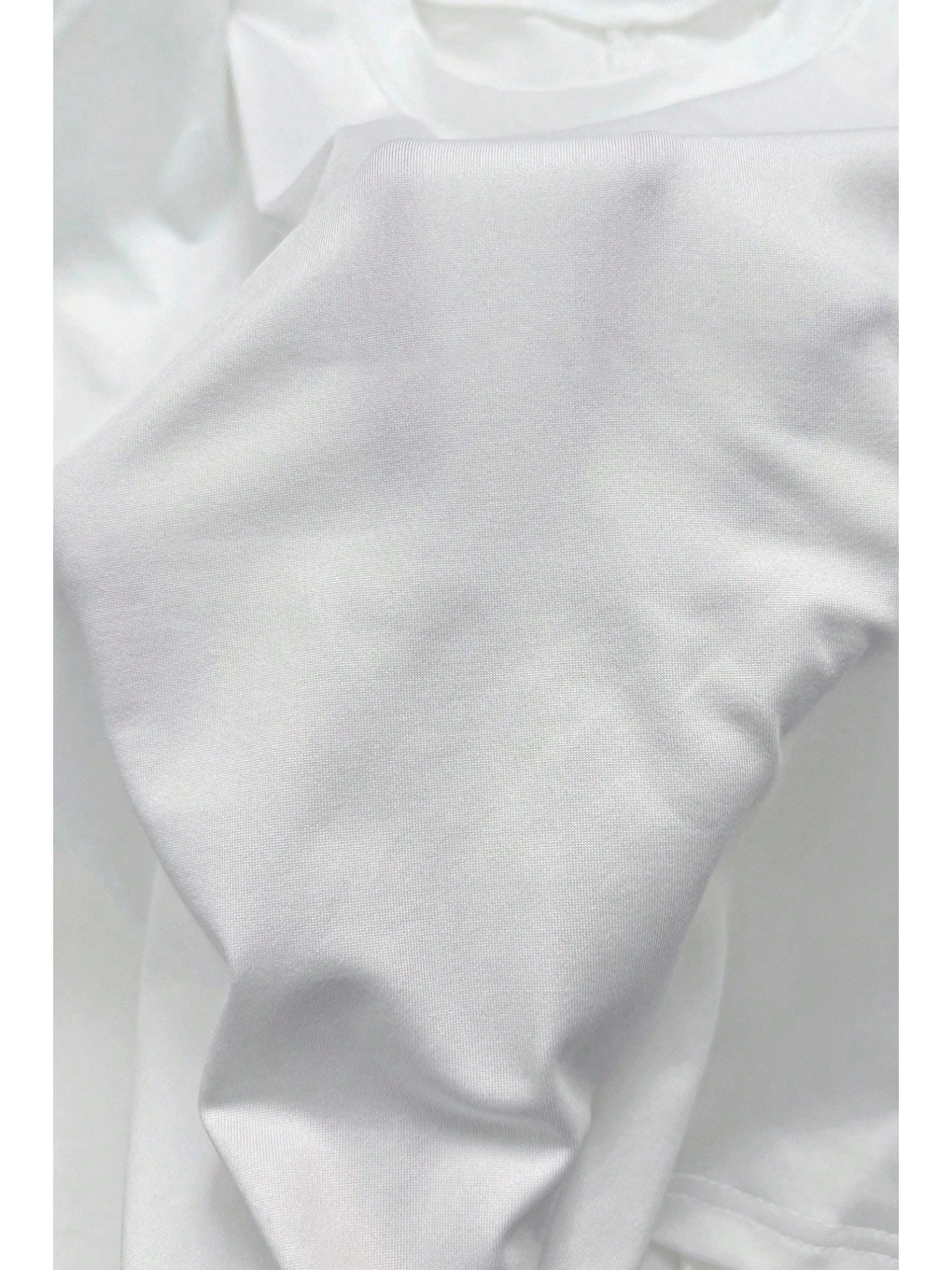 Beyaz Kadın Uzun Kollu Belden Oturtmalı Bluz-3