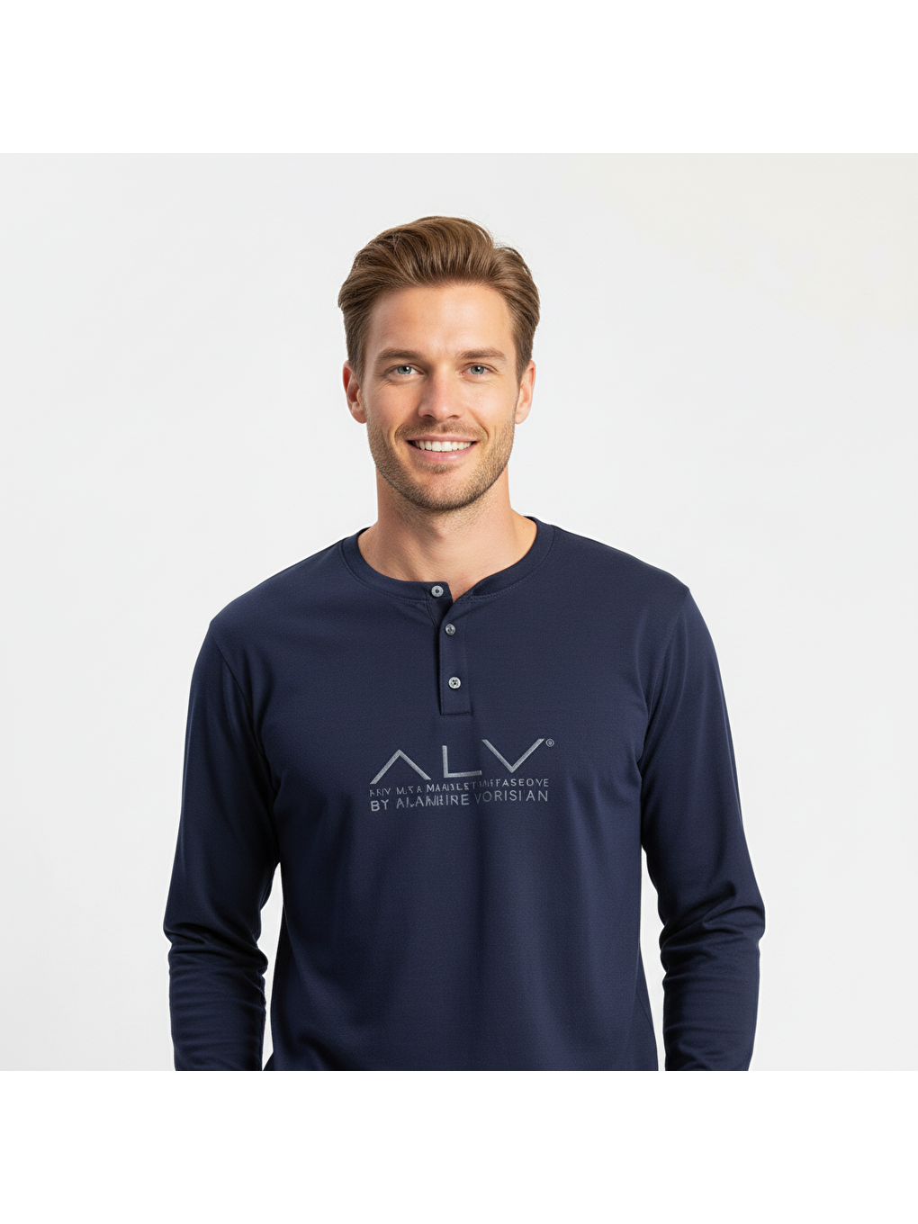 Erkek Pamuklu Lacivert Renk Pijama Takımı Al001 V1-1