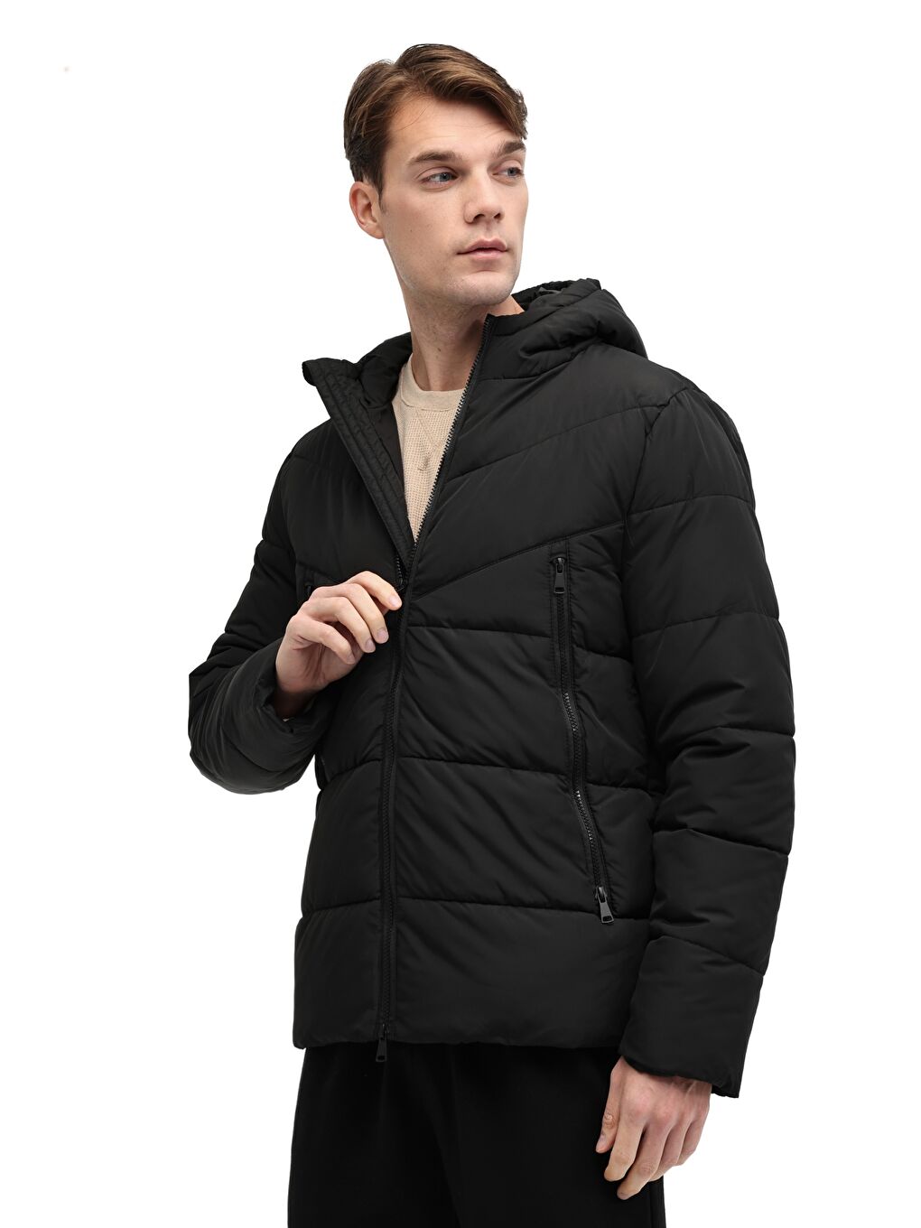 ML BLOCK COAT 5PR Siyah Erkek Kısa Şişme Mont