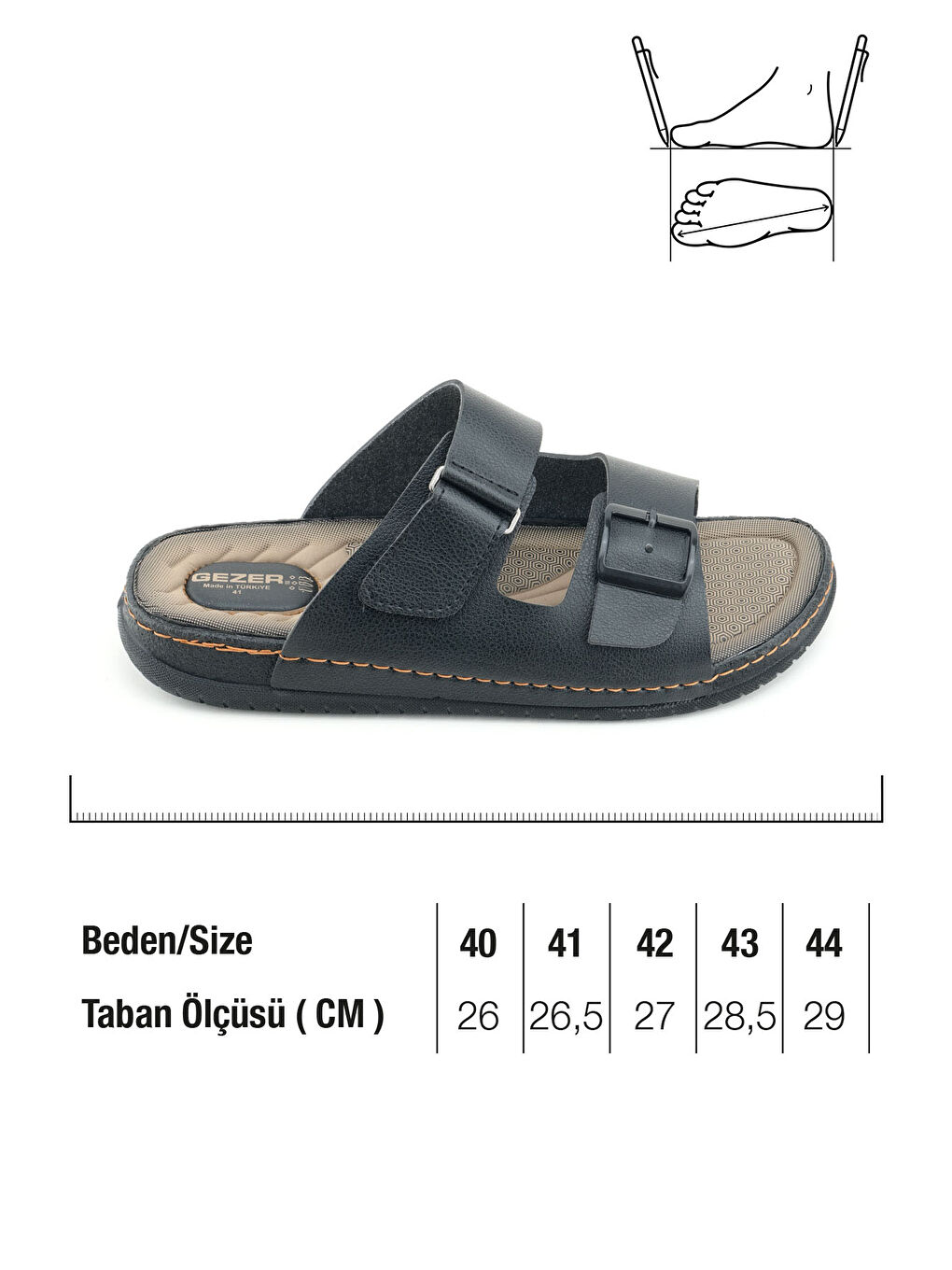 Siyah Yazlık Erkek Suni Deri İki Toka Ayarlanabilir Rahat Taban Günlük Terlik-1