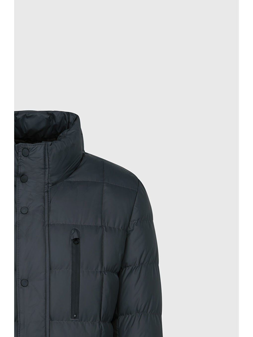 Erkek Haki Standart Fit Normal Kesim Dik Yaka Yan Cepli Mont-8