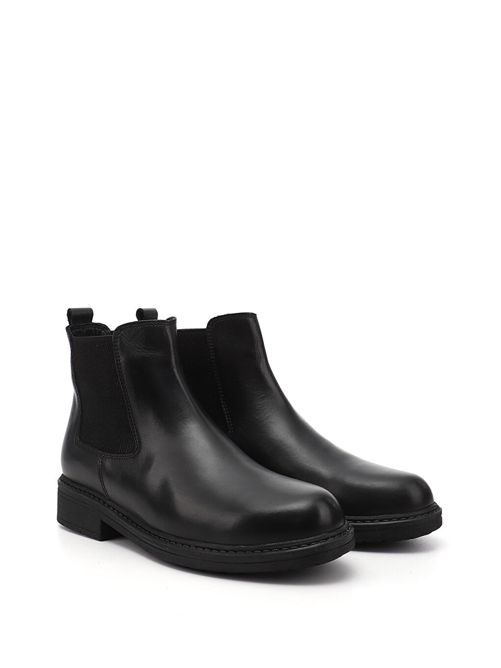 Mor Kadın ZÜMRÜT-SİYAH Kauçuk Taban Hakiki Deri Chelsea Bot-1