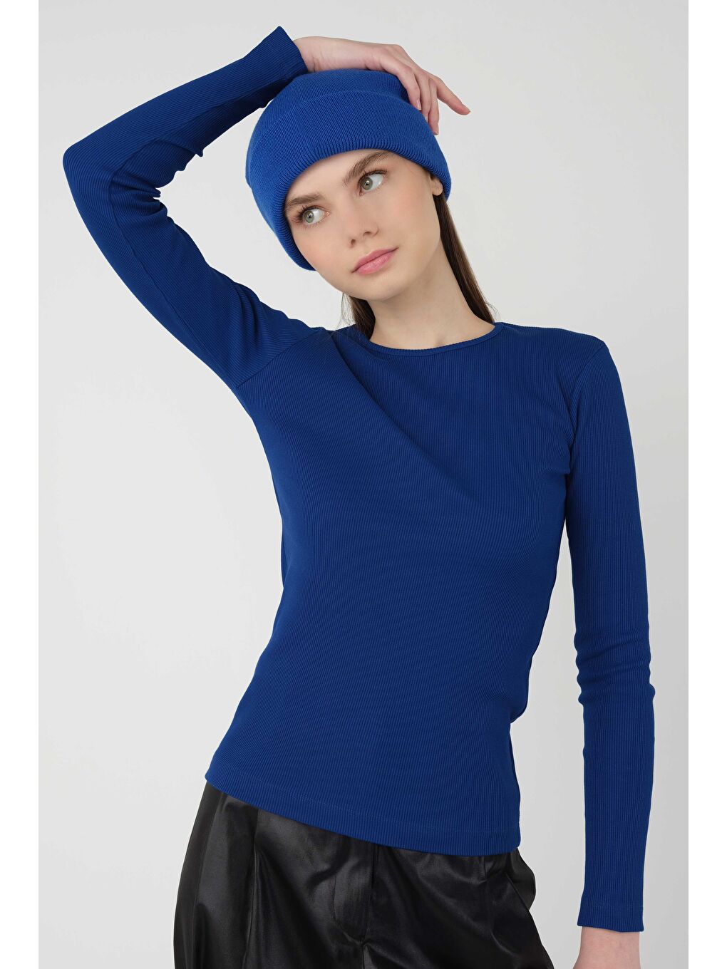 Mavi Ribanalı Body Saks