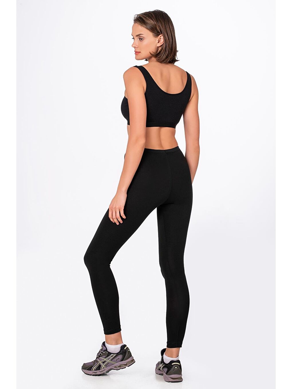 Kadın Elastanlı Süprem Düz Uzun Tayt Siyah | K0415-1