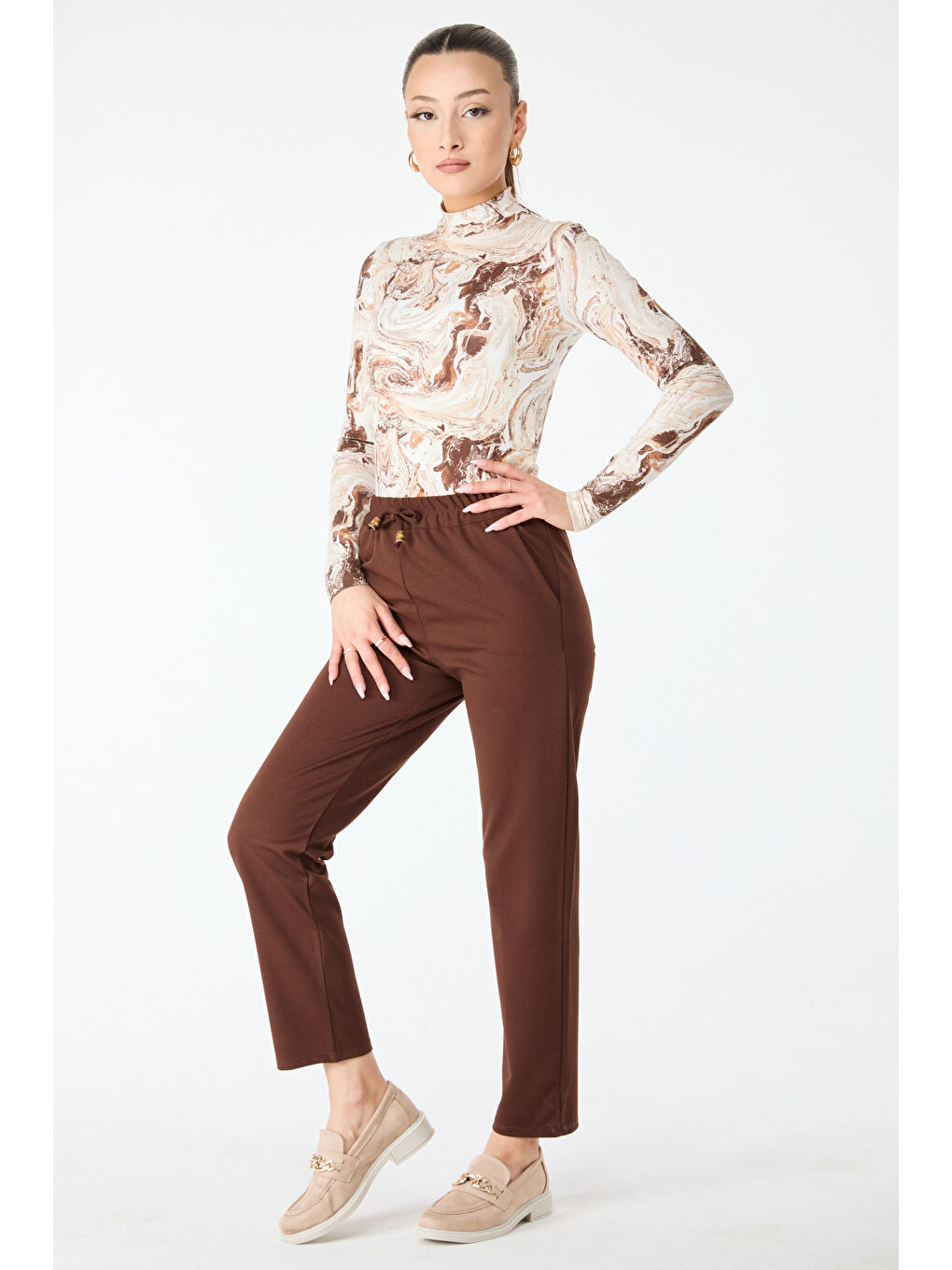 Kahverengi Havuç Pantolon Kahve - 27076-1
