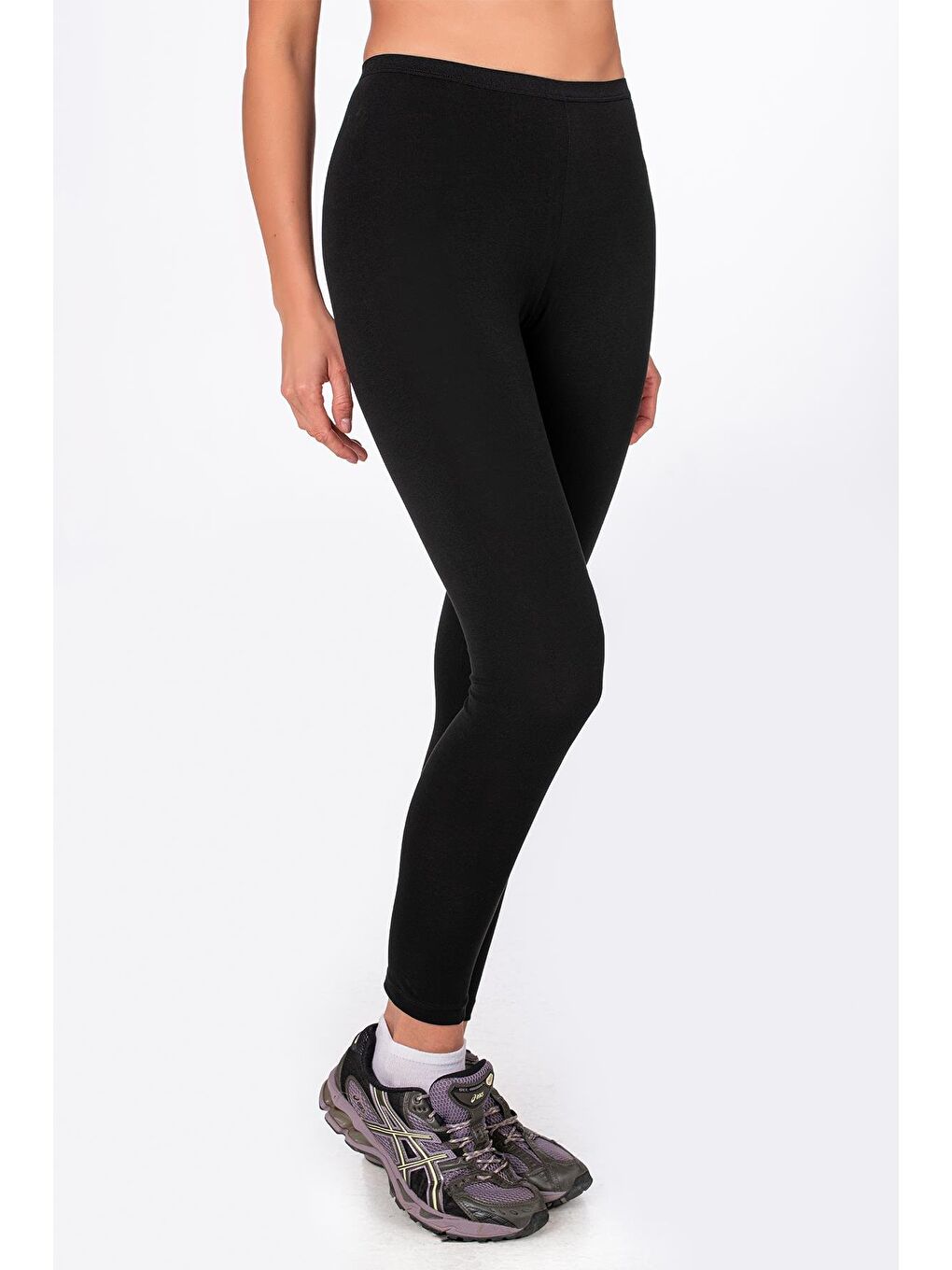 Kadın Elastanlı Süprem Düz Uzun Tayt Siyah | K0415-2