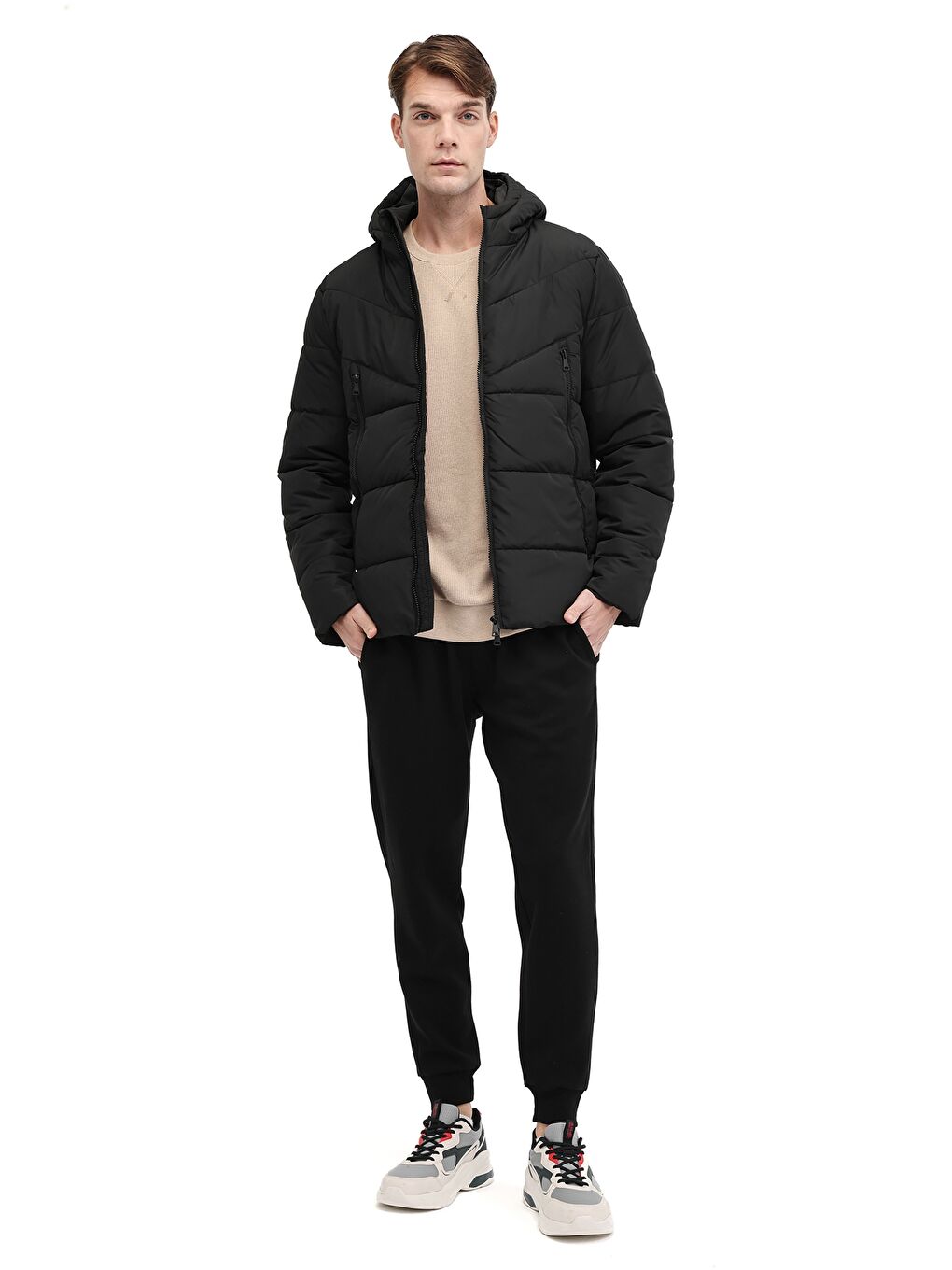 ML BLOCK COAT 5PR Siyah Erkek Kısa Şişme Mont-2