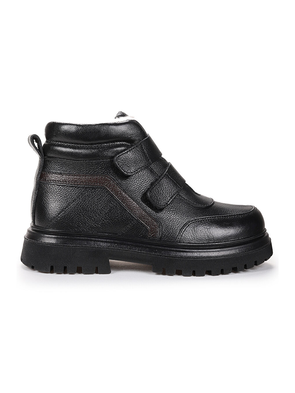 Siyah Leta %100 Deri Cırtlı Erkek Çocuk Bot Ayakkabı-2