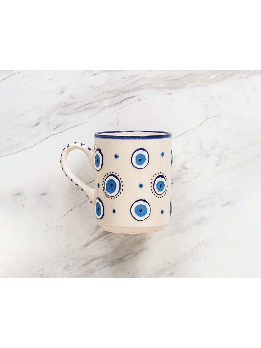 Beyaz 'Nazar Boncuklu' Kupa