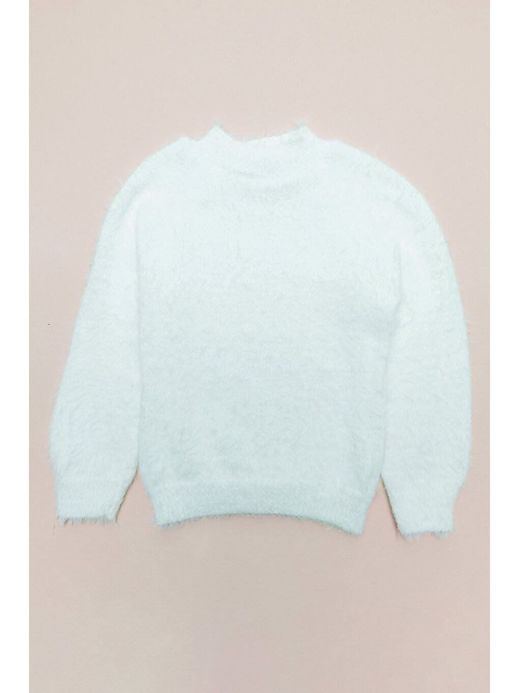 Beyaz Sakallı Dik Yaka Kız Çocuk Kazak