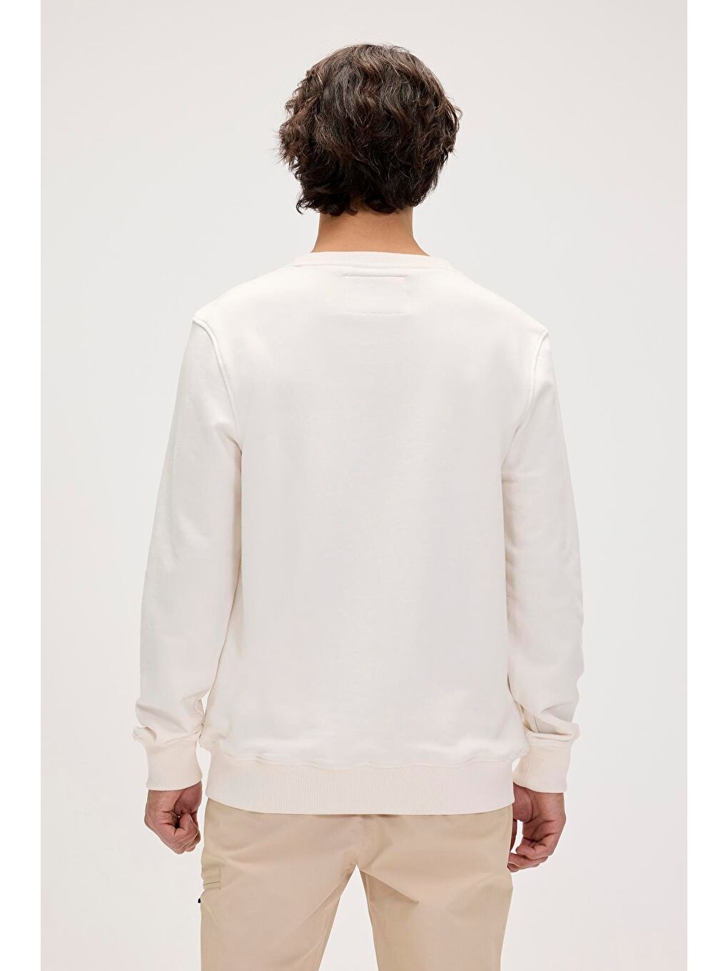 Beyaz Snow Marshmallow Crewneck Erkek Baskılı Sweatshirt-1