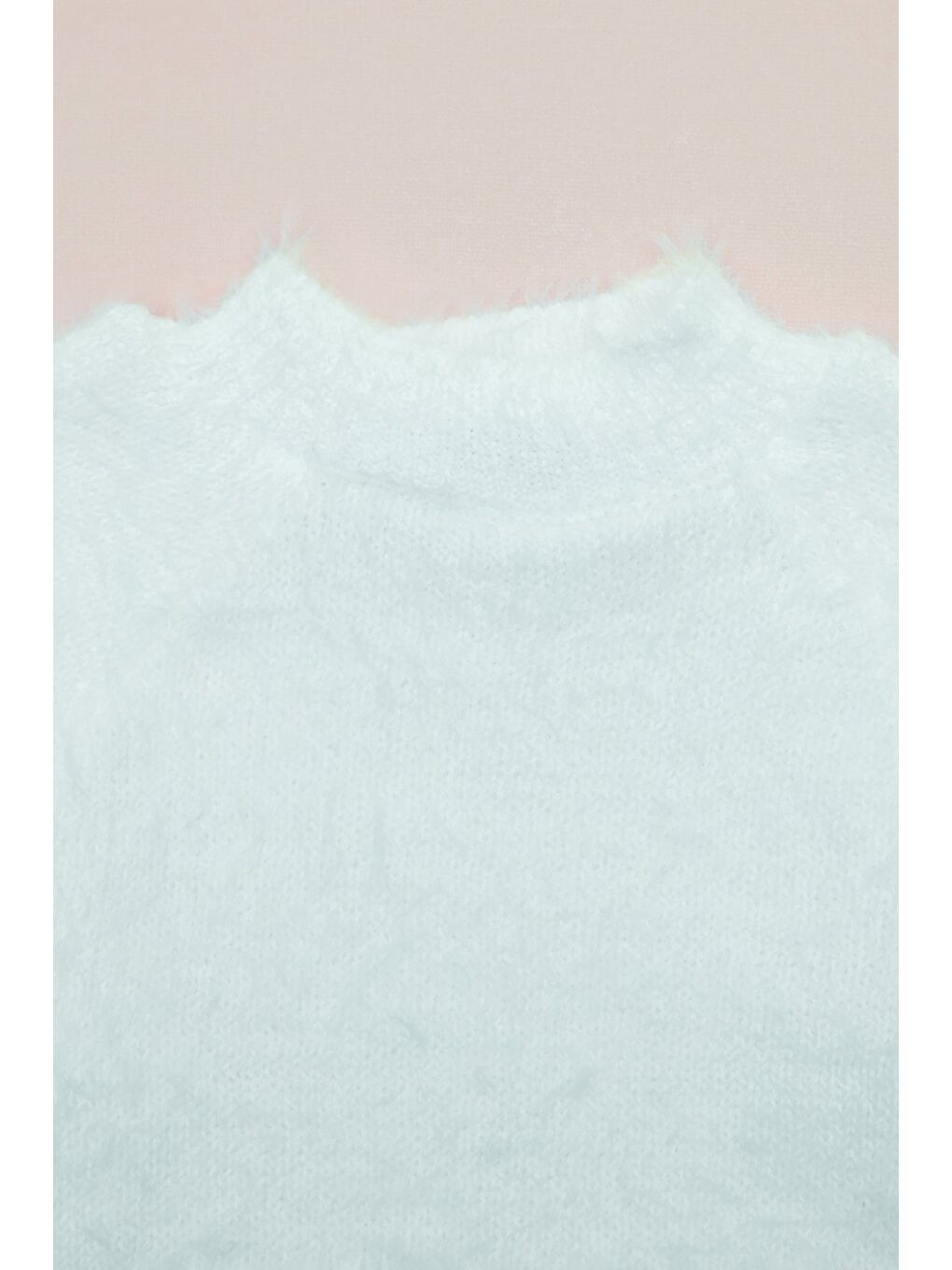 Beyaz Sakallı Dik Yaka Kız Çocuk Kazak-1