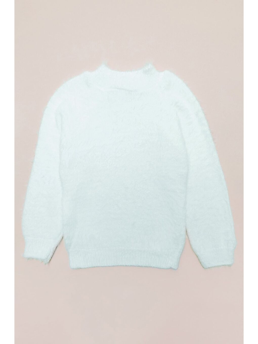 Beyaz Sakallı Dik Yaka Kız Çocuk Kazak-2