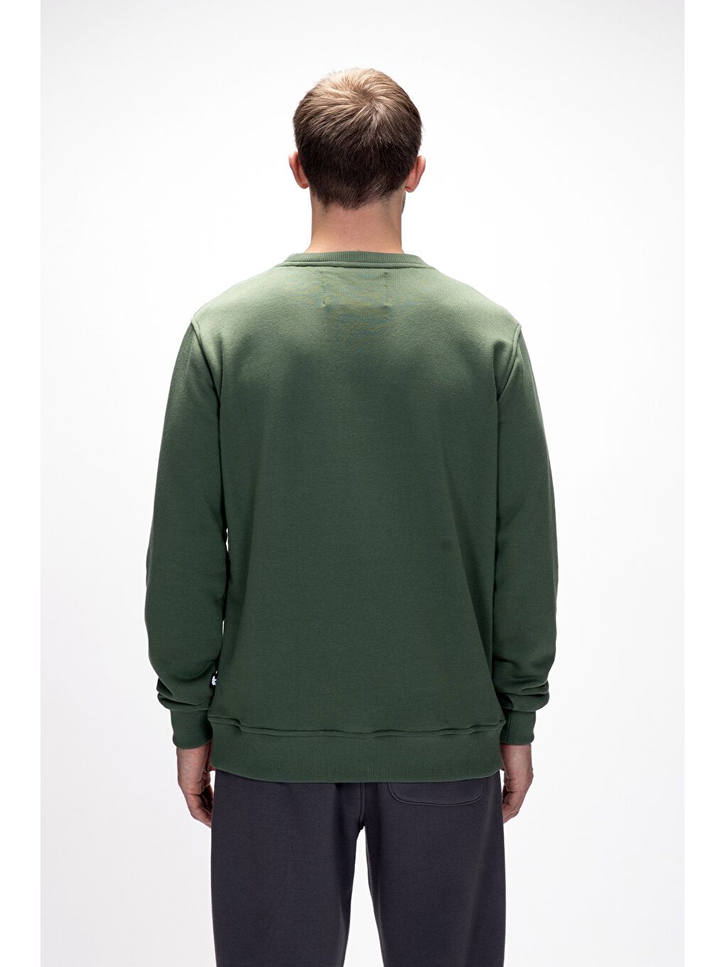 Yeşil Mountain Soluk Yeşi̇l Crewneck Erkek Baskılı Sweatshirt-2