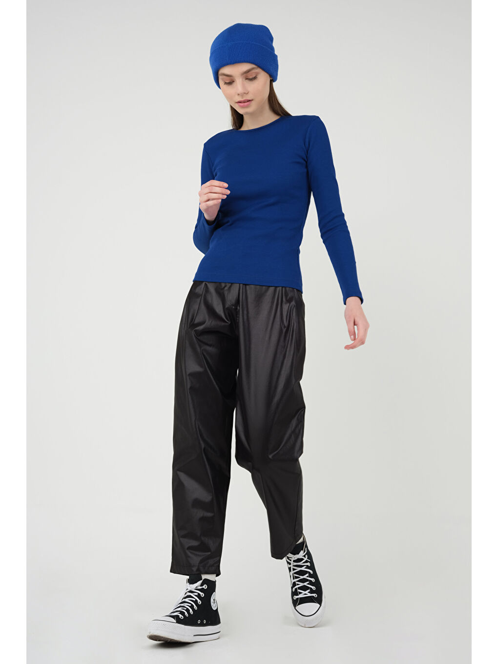 Mavi Ribanalı Body Saks-3