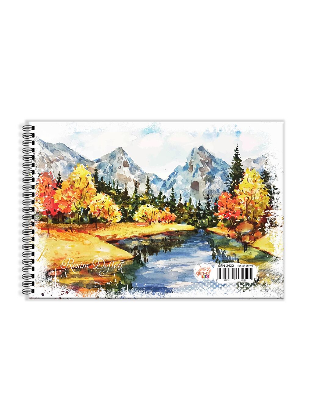 25x35 15 Yaprak Karton Kapak Spiralli Resim Defteri 12 Adet GEN-2420