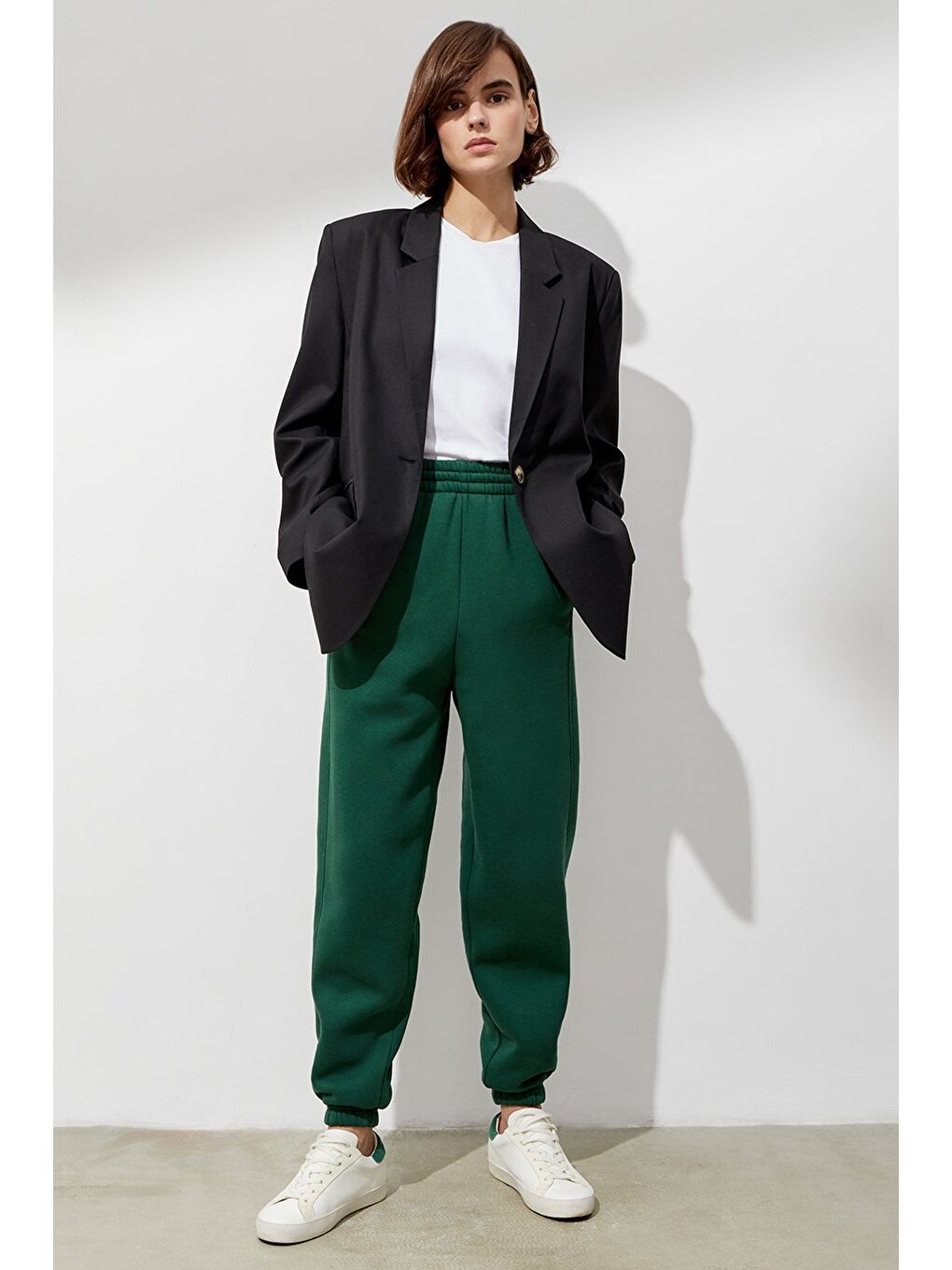 Kadın Koyu Yeşil Comfort Fit Eşofman Altı Mg1353-1