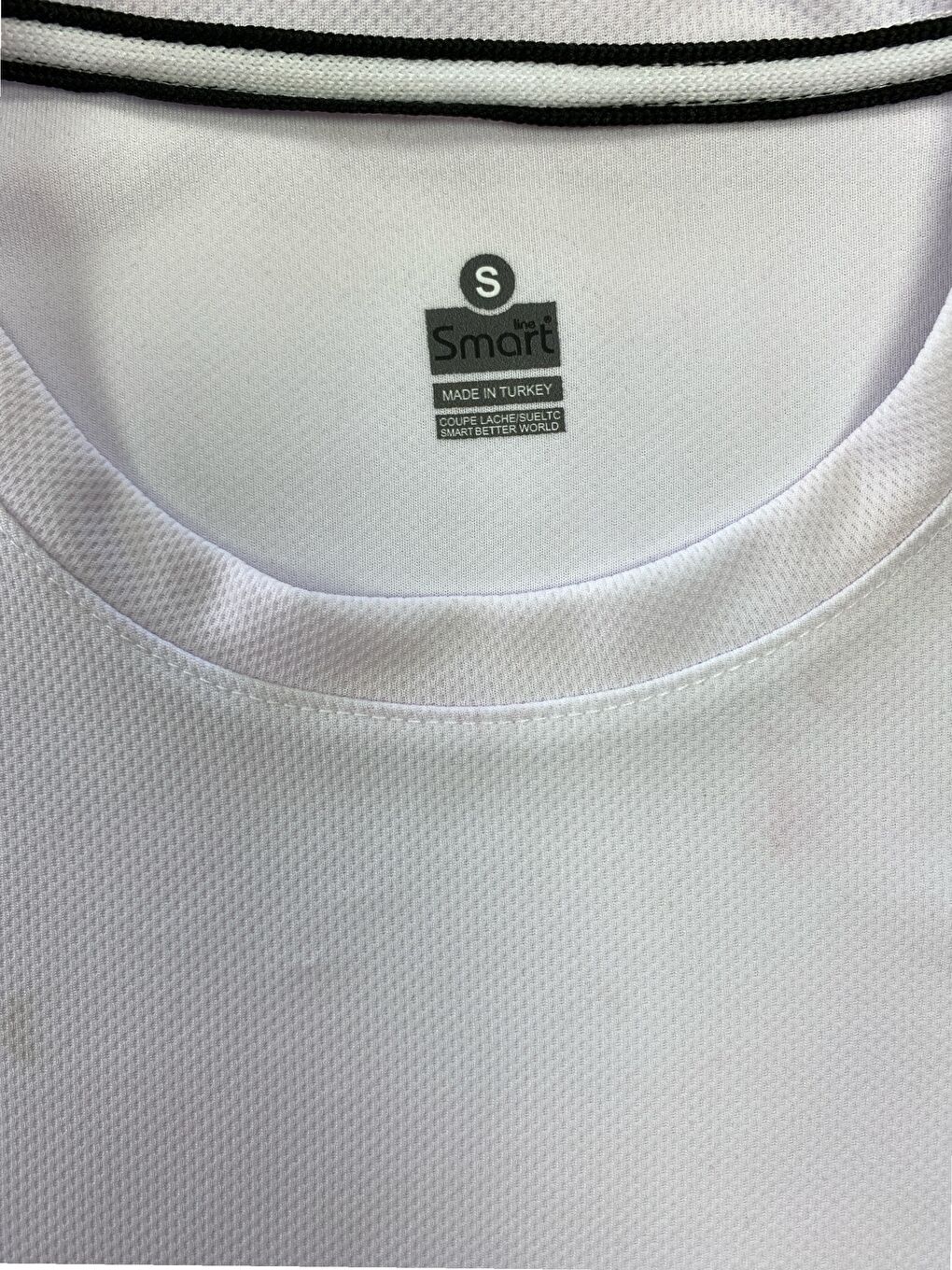 Beyaz Erkek Kısa Kollu Spor Hızlı Kuruma Özellikli T-shirt-2