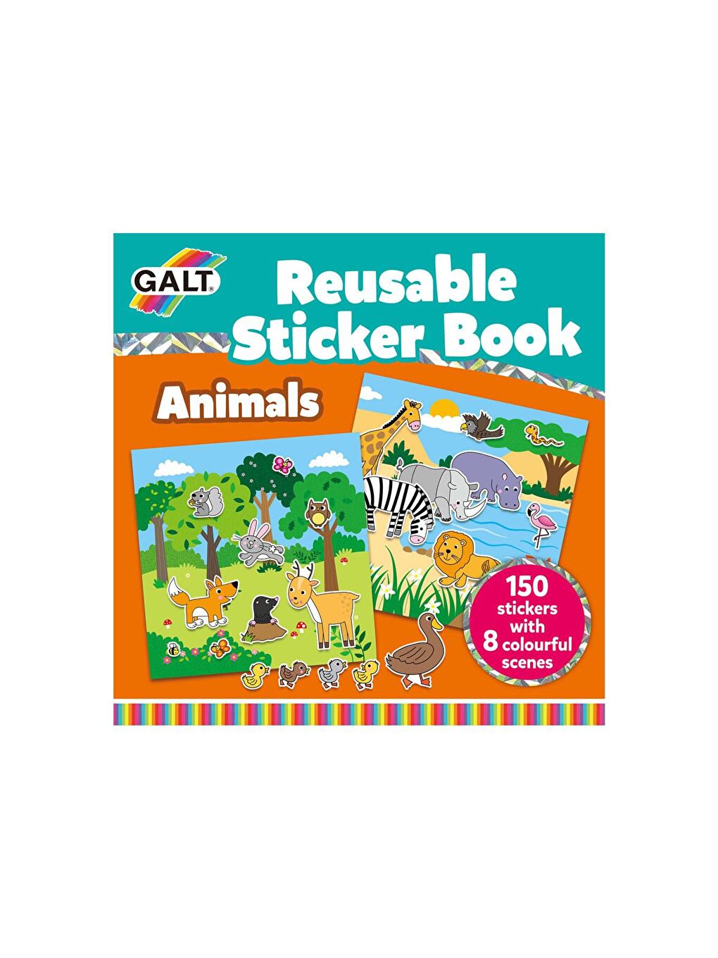 Galt Beyaz Reusable Sticker Book Animals