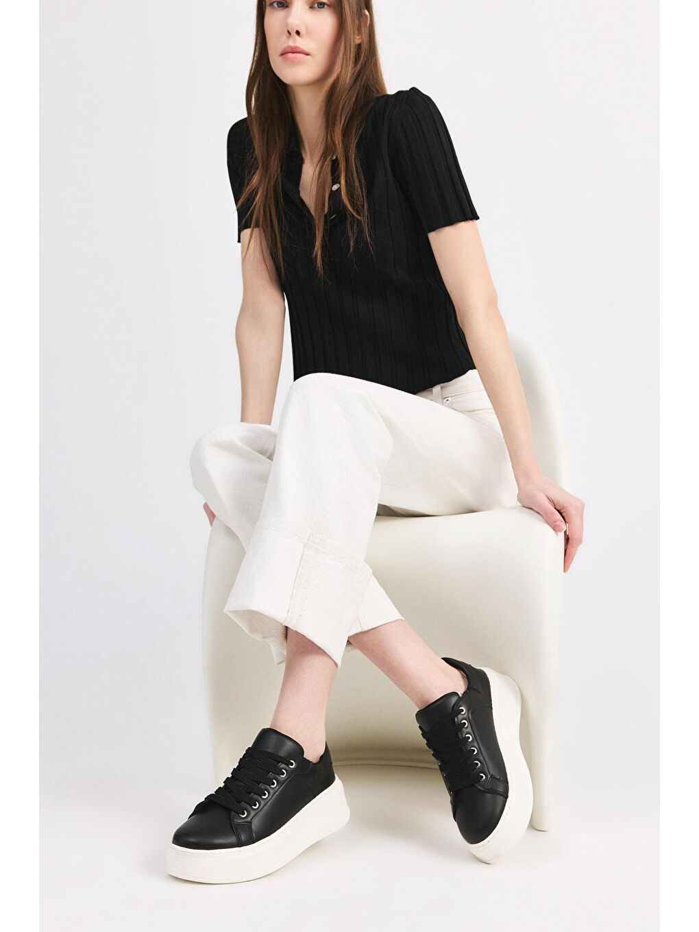 Siyah Kadın Günlük Ayakkabı-1