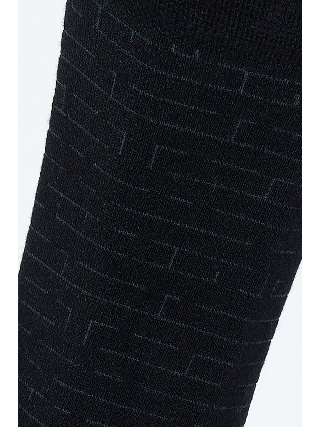 Erkek Siyah Tekli Desenli Çorap-1