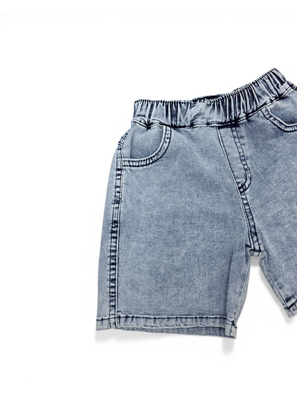 Mavi Erkek Bebek Yazlık Jean Şortlu Baskılı Polo Yaka T-shirtli 2'li Takım-5