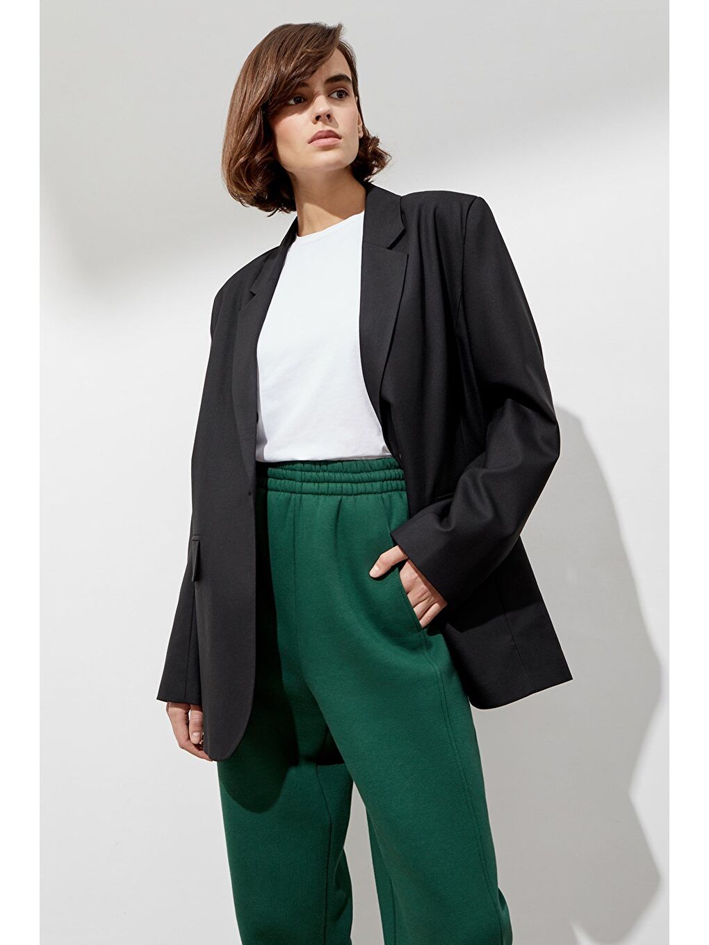 Kadın Koyu Yeşil Comfort Fit Eşofman Altı Mg1353-2