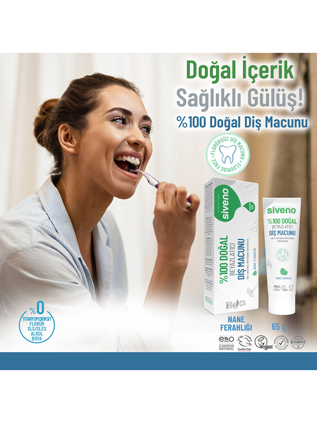 Siveno %100 Doğal Diş Macunu Beyazlatıcı Nane Ferahlığı Florürsüz 65 Gr - 4