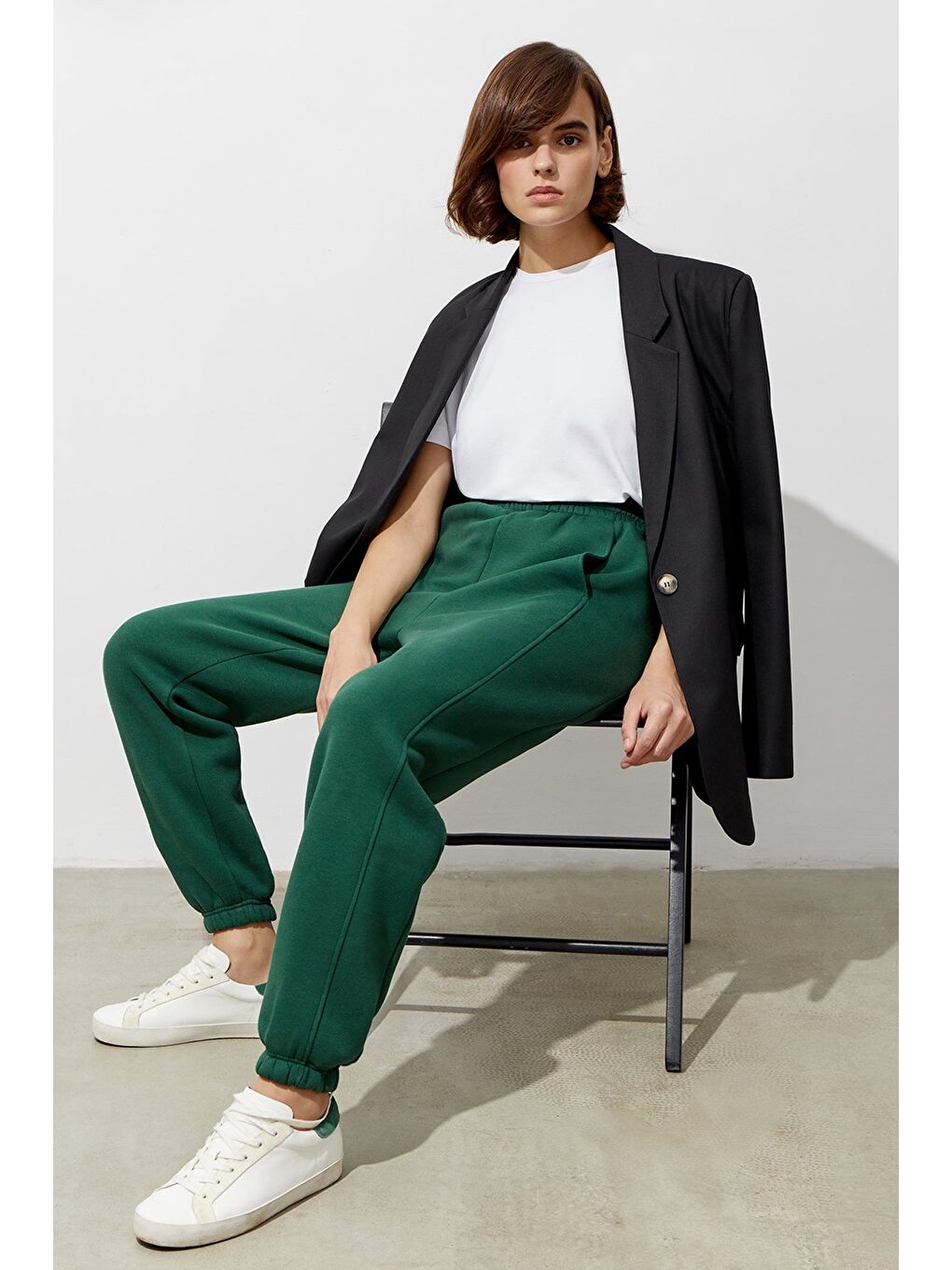 Kadın Koyu Yeşil Comfort Fit Eşofman Altı Mg1353-3