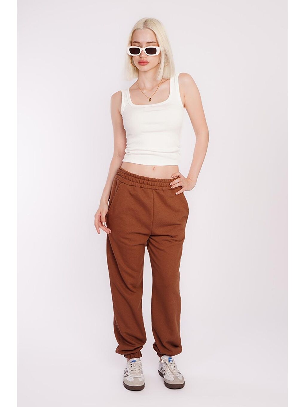 Kahverengi Comfort Fit Eşofman Altı Mg1353-3