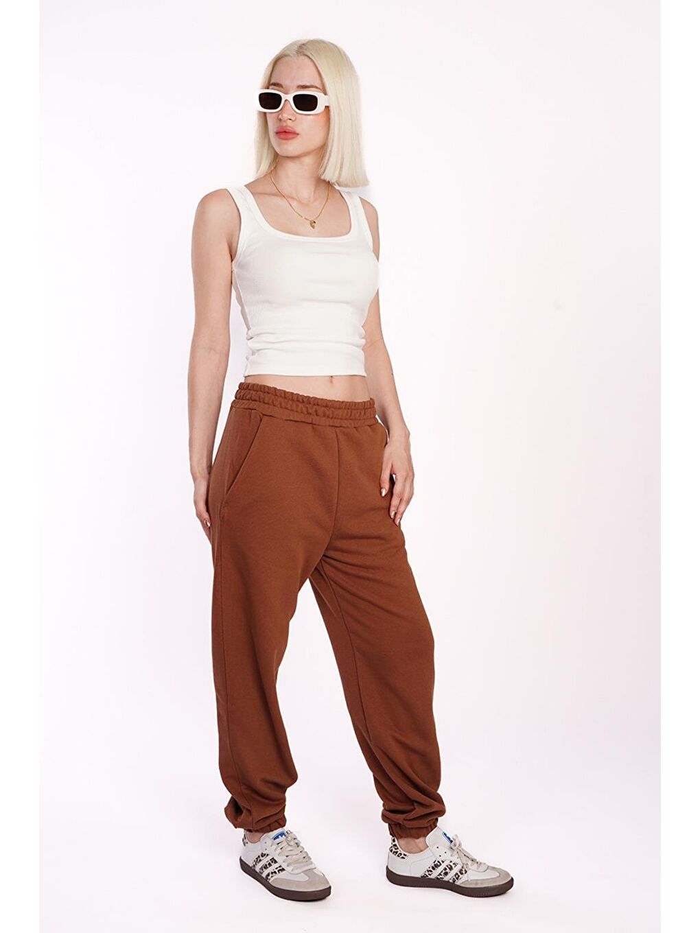 Kahverengi Comfort Fit Eşofman Altı Mg1353-4