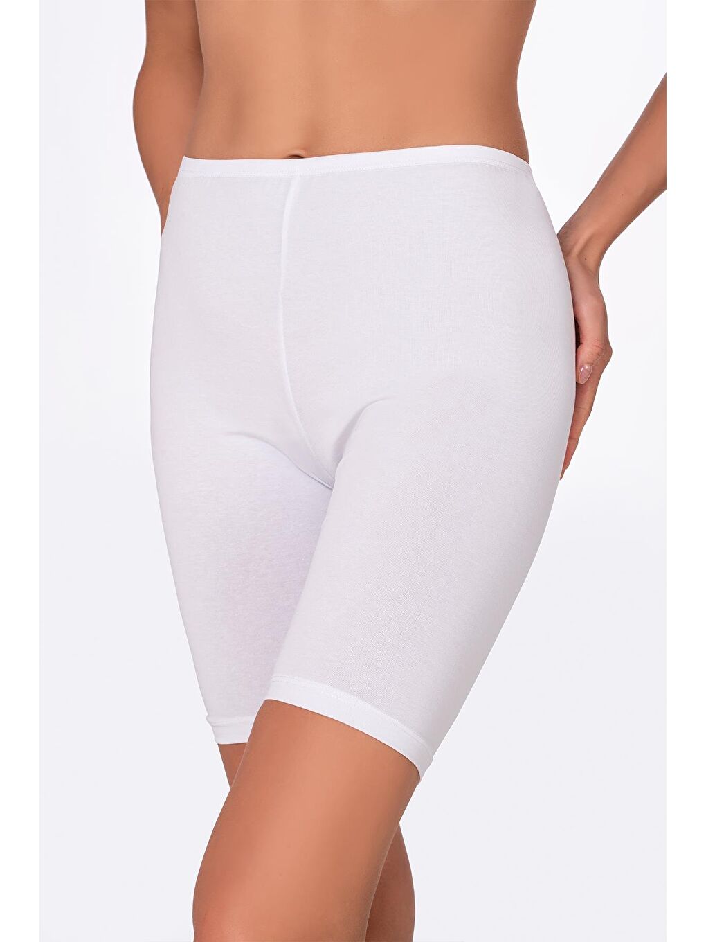 Kadın Elastanlı Süprem Diz Üstü Tayt | Beyaz K0413-2