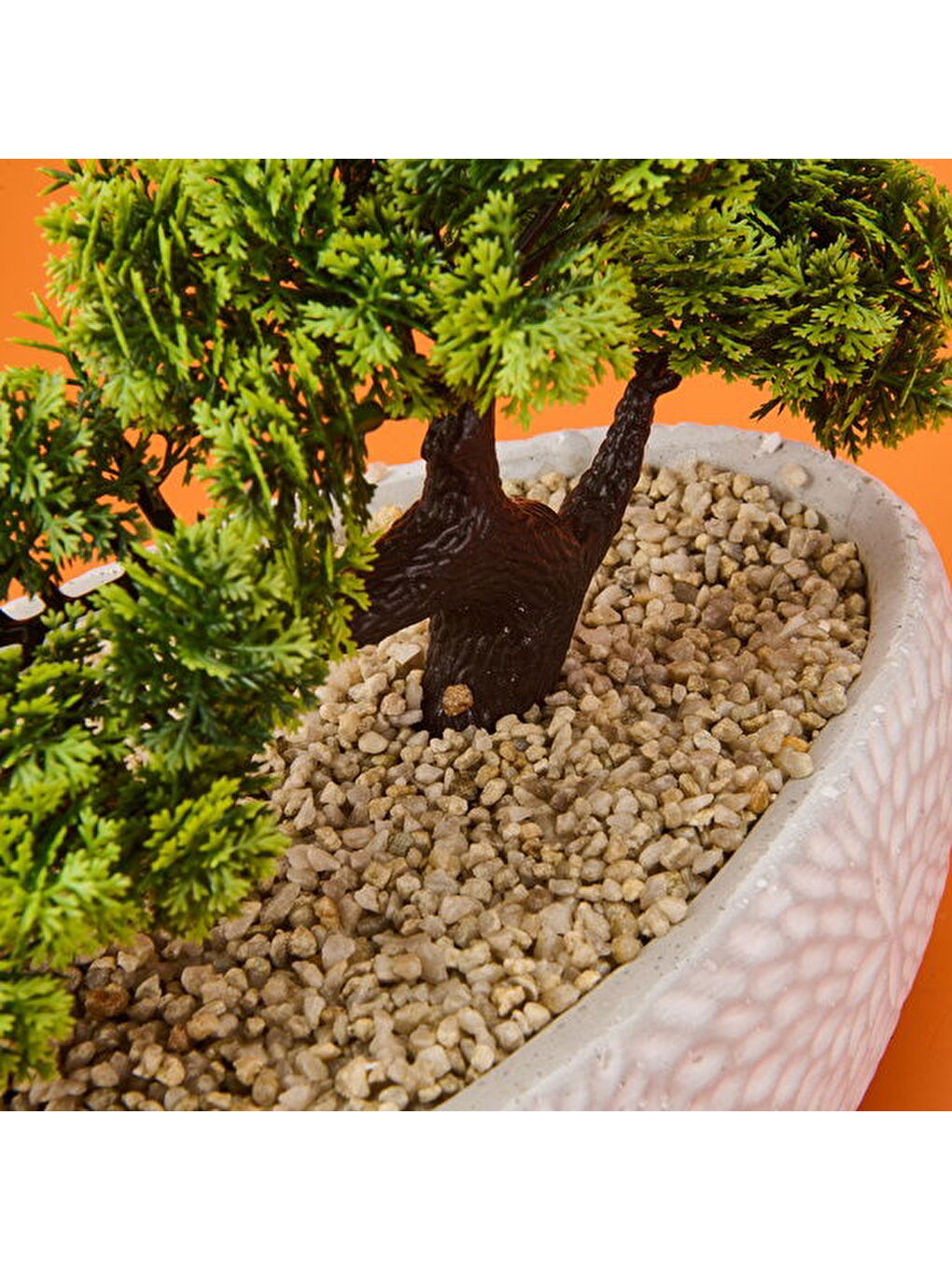 Karışık Desenli Elips Saksıda Bonsai - Renkli - 24x33 cm-3