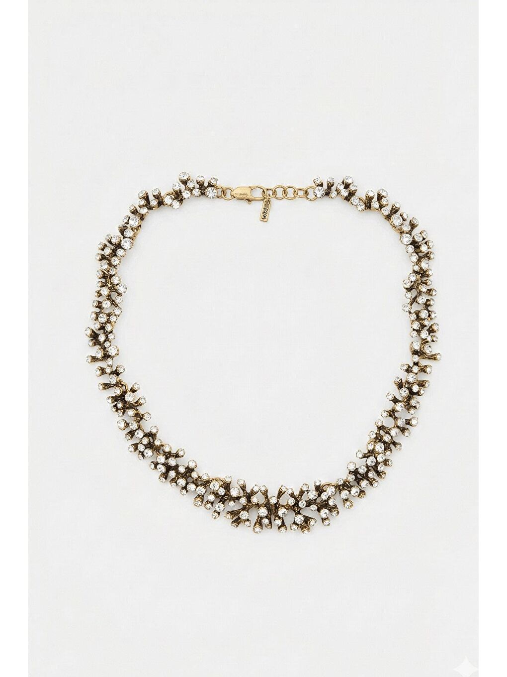 Sarı Taşlı Mercan Kolye - Altın-2