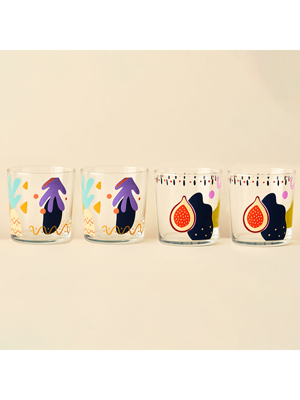 Karışık Fruit Meşrubat Bardağı 4'lü (380 cc)