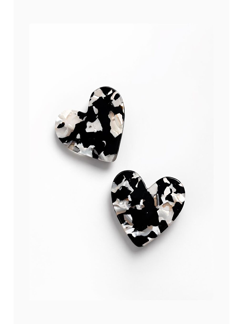 Siyah Kaplumbağa Sırtı Kalp Pens Toka -2 Adet-2