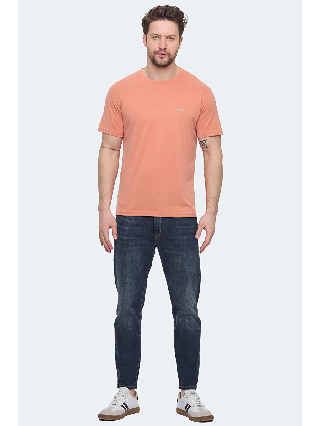 Pembe KRATER Erkek Tişört Somon-6