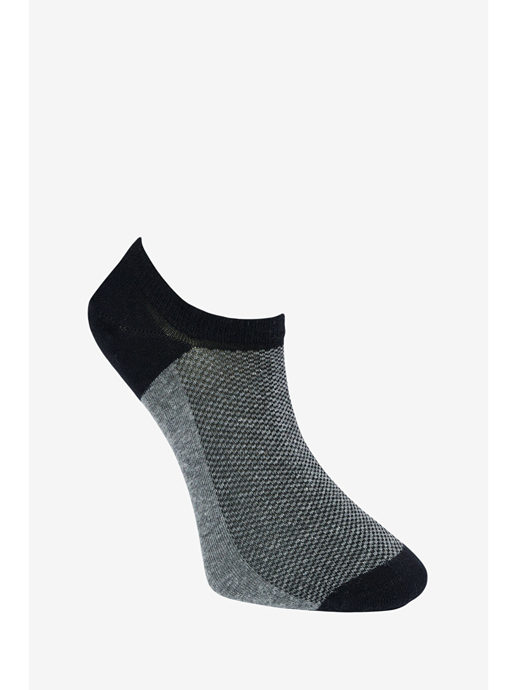 Erkek Siyah-Gri Tekli Bambulu Sneaker Çorap-2