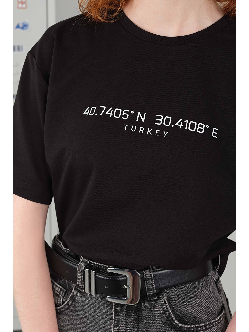 Koordinat Tişört Siyah-4