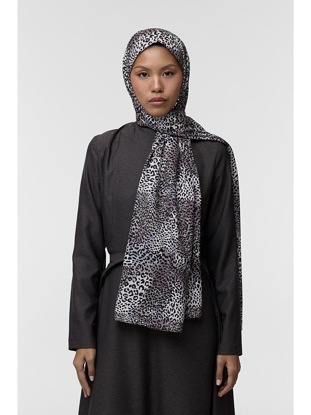 Siyah Daily Print Şal Animal Desenli-1