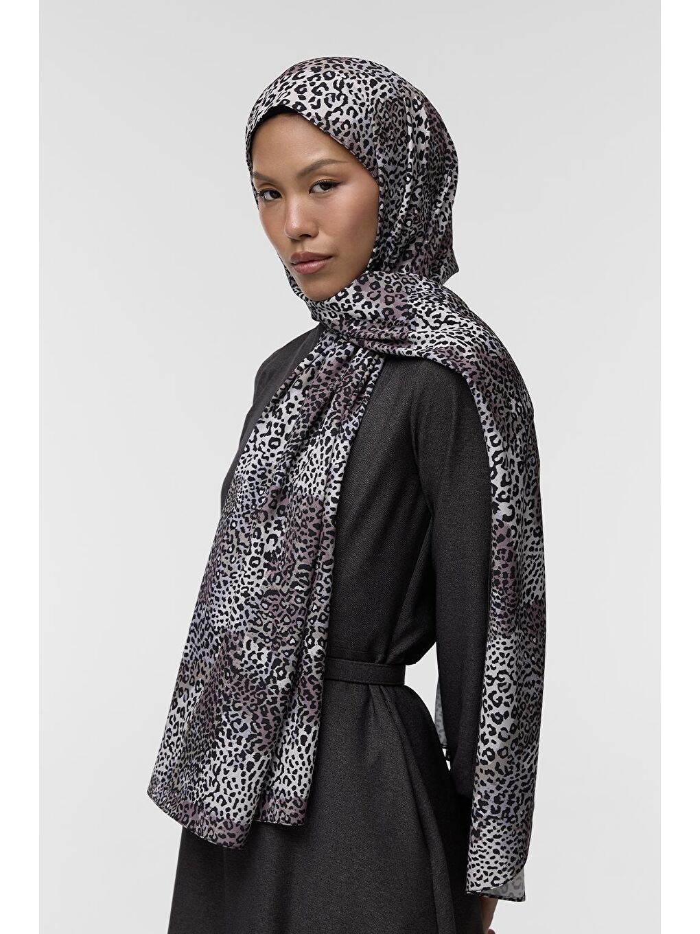 Siyah Daily Print Şal Animal Desenli-2
