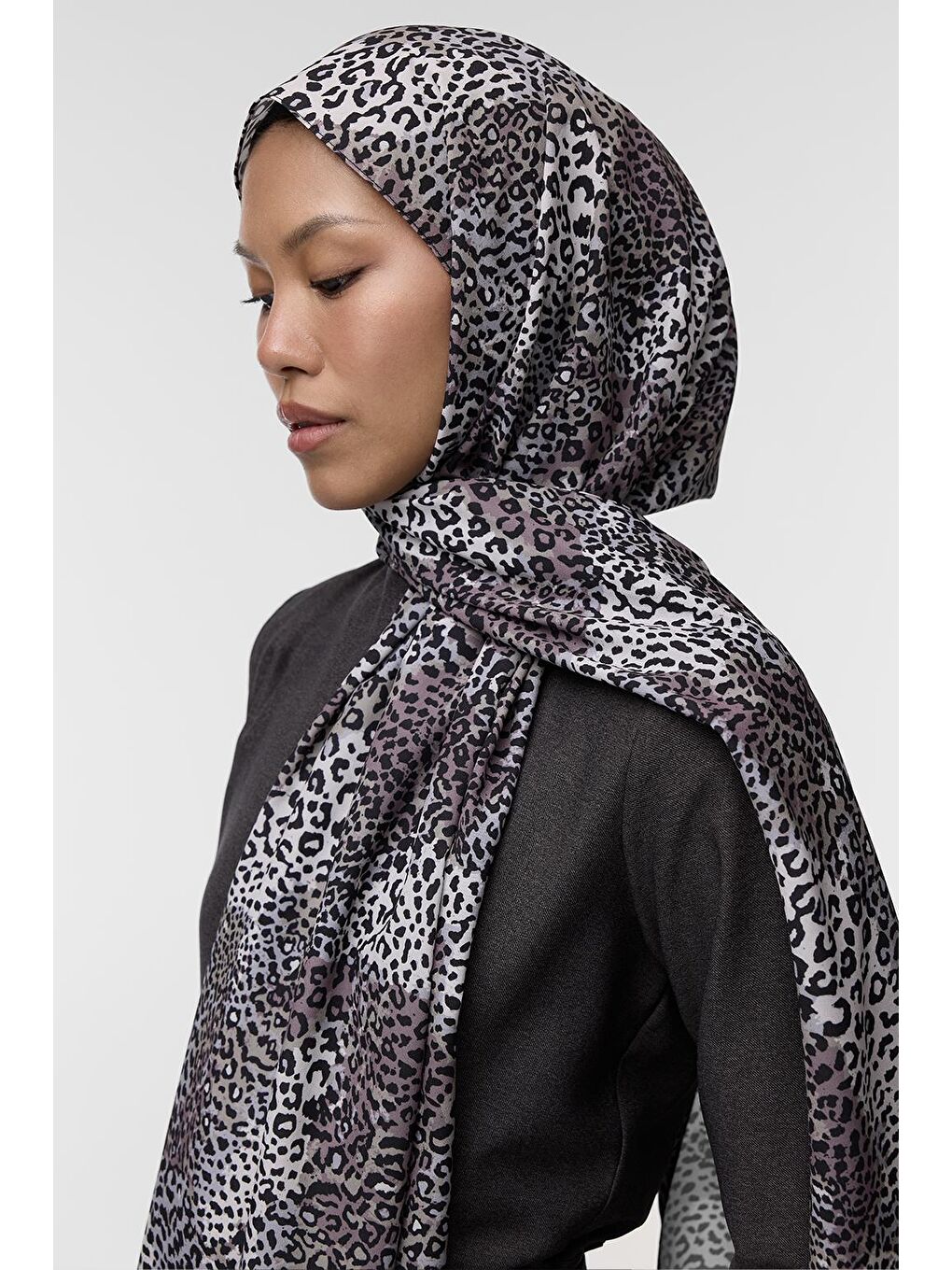Siyah Daily Print Şal Animal Desenli-3