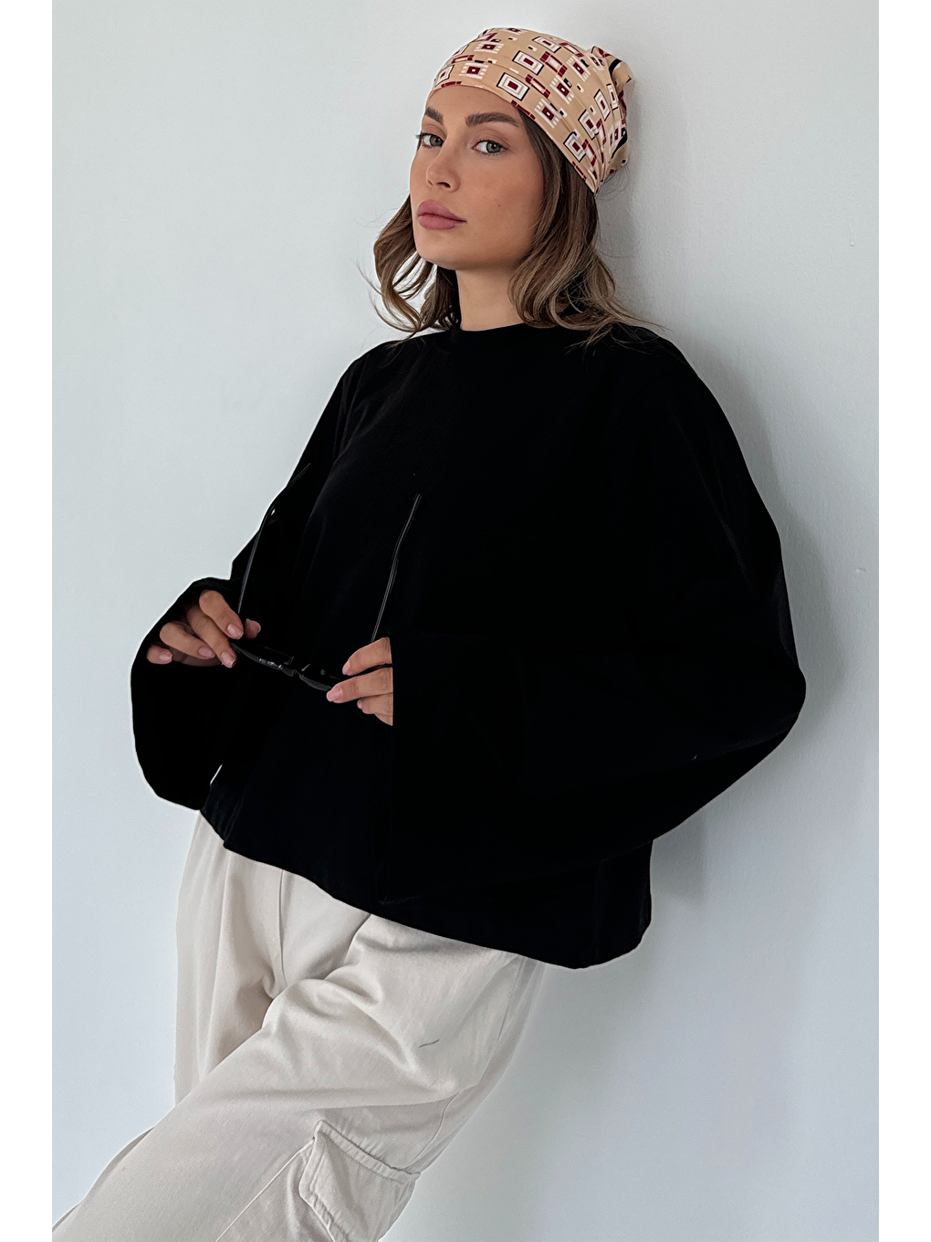 Geniş Kol Oversize 2'Li Paket T-Shirt 965 Siyah/Beyaz-1