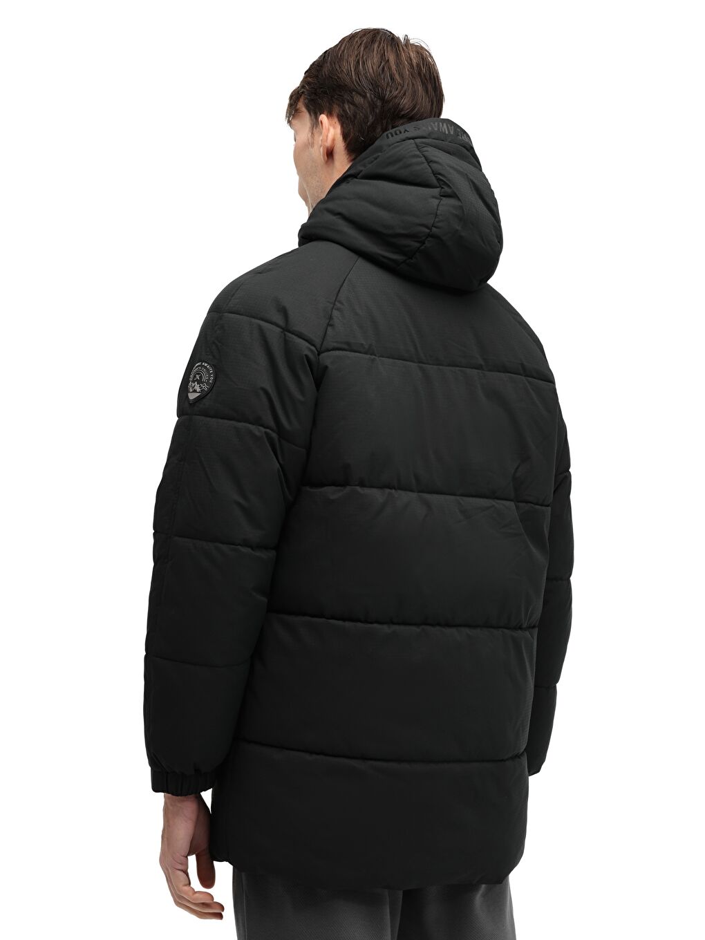 ML COLIN 3OTW500 5PR Siyah Erkek Uzun Şişme Mont-1