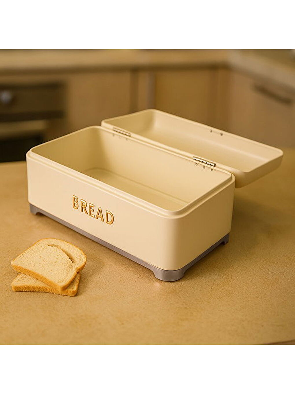Ekru Galvaniz Ekmek Kutusu - Krem - 10 lt