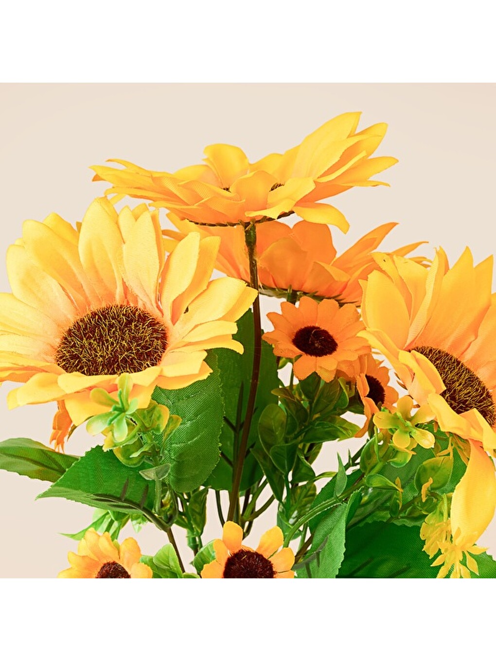 Deco Ayçiçeği 7'li Dal Çiçek - Sarı - 30 cm-2