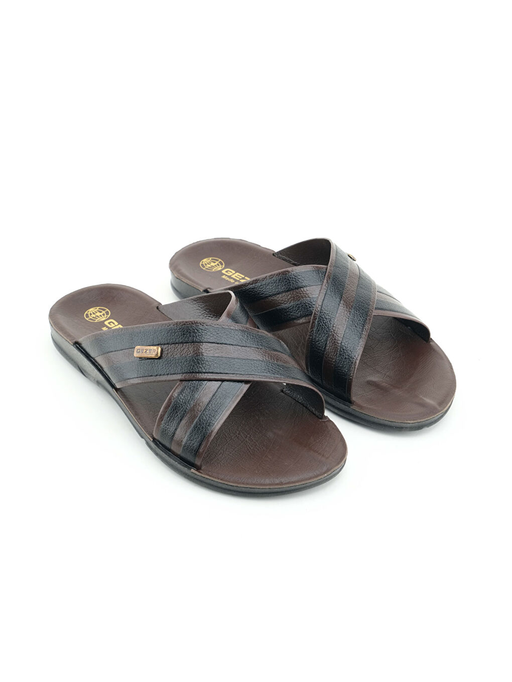 Kahverengi Erkek Yazlık PU Taban Suni Deri Rahat Taban Ev Bahçe Günlük Terlik-2