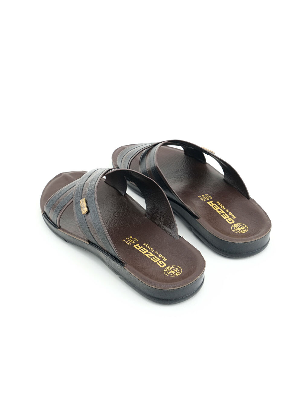 Kahverengi Erkek Yazlık PU Taban Suni Deri Rahat Taban Ev Bahçe Günlük Terlik-3